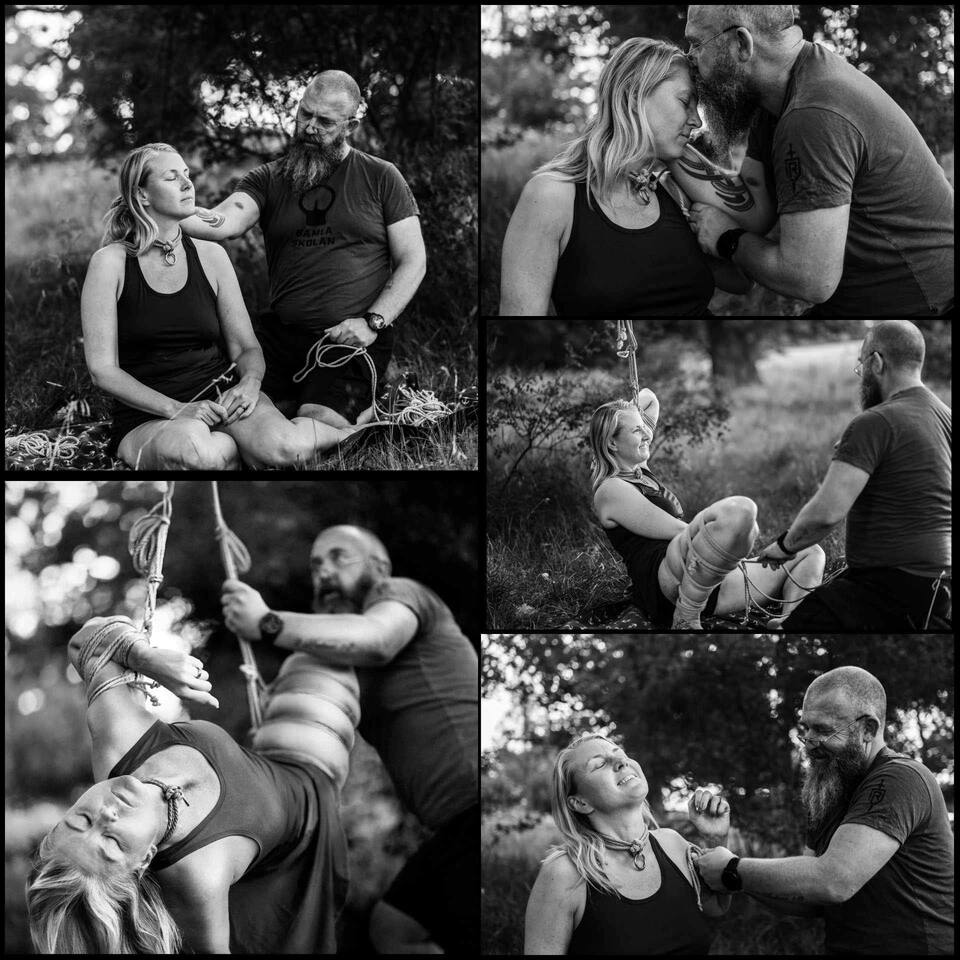 Fra en repsession under en massiv eik vi hadde i fjor sommer. Gode minner.